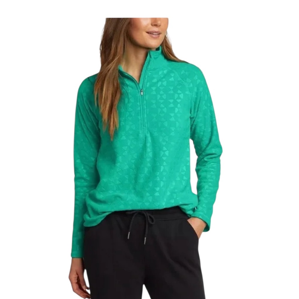 Eddie Bauer XL Women's Green Quarter-Zip Top pullover